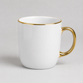 Keramikas sublimācijas krūze 330 ml, elegantā, balta ar zeltu
