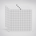 Griešanas paliktņi 30 × 30 cm, 4 gabali uz gaiši pelēka studijas fona