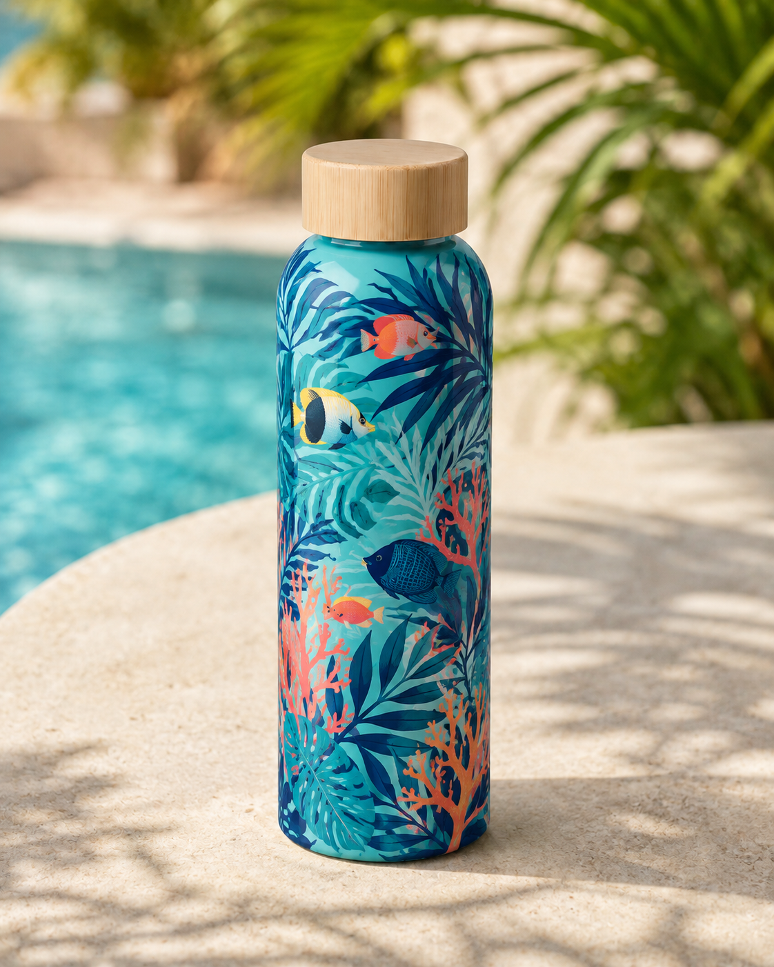 500 ml sublimācijas metāla ūdens pudele, balta ar dizainu