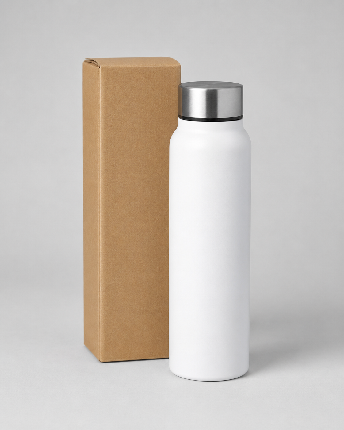 500 ml sublimācijas metāla termopudele ar kasti, balta